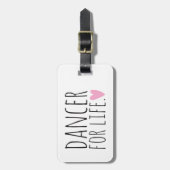 Dancer for Life White met hart Bagagelabel (Voorkant verticaal)