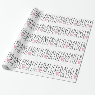 Dancer for Life White met hart Cadeaupapier