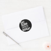 Dancer Funny Eat Slaap Dans Herhalen Ronde Sticker (Envelop)