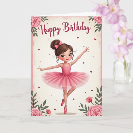 Dancer Girls Birthday Card Kaart (Orchidee)