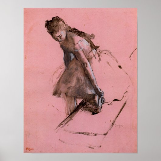 Dancer glijdt op haar schoen door Edgar Degas Poster (Voorkant)