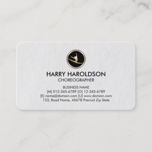 Dancer Icon Choreograaf Premium Visitekaartje (Voorkant)