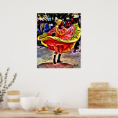 DANCER IN CUBAN SQUARE POSTER (Keuken)