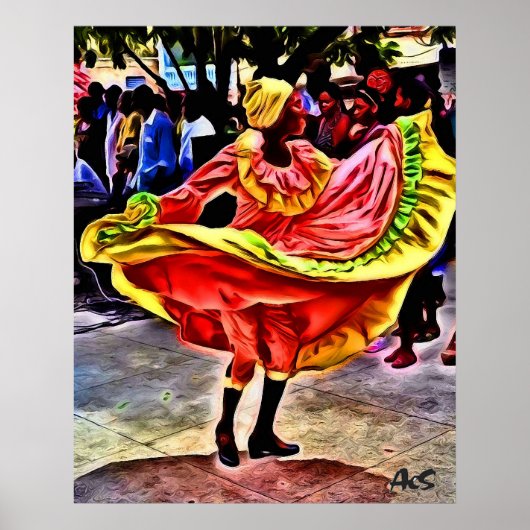 DANCER IN CUBAN SQUARE POSTER (Voorkant)