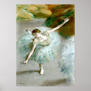 Dancer in de groenen - Edgar Degas Poster