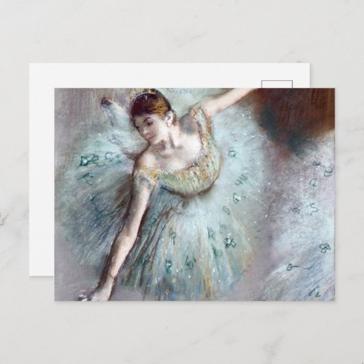 Dancer in Groen door Edgar Degas Briefkaart (Voorkant / Achterkant)