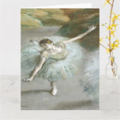 Dancer in Groen door Edgar Degas Kaart (Gele Bloem)