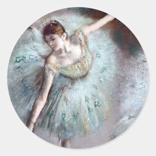 Dancer in Groen door Edgar Degas Ronde Sticker (Voorkant)