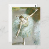 Dancer in Groen, Edgar Degas Briefkaart (Voorkant / Achterkant)