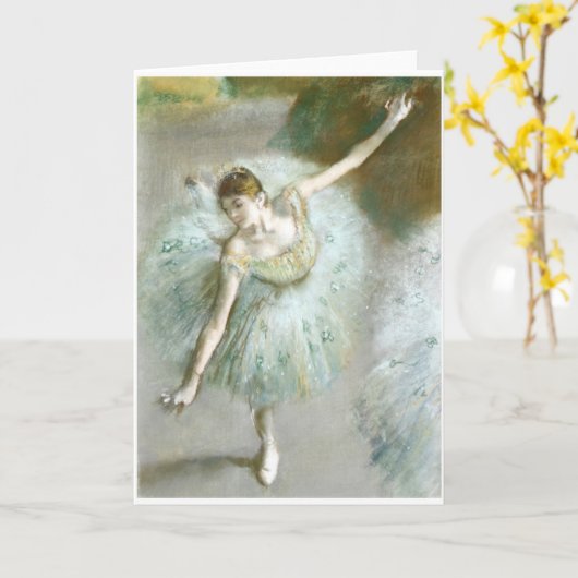 Dancer in Groen, Edgar Degas Kaart (Gele Bloem)