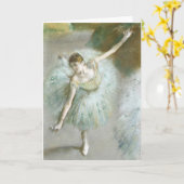 Dancer in Groen | Edgar Degas Kaart (Gele Bloem)