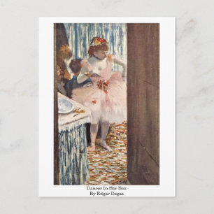 Dancer in haar doos door Edgar Degas Briefkaart