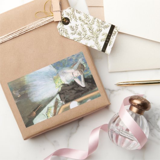 Dancer in haar kleedkamer door Edgar Degas Rechthoekige Sticker (Geschenken)