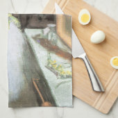 Dancer in haar kleedkamer door Edgar Degas Theedoek (Quarter Fold)