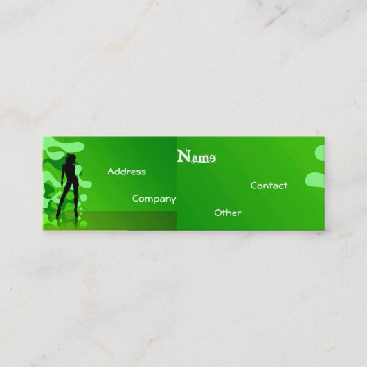 Dancer in het groen mini visitekaartje (Voorkant)