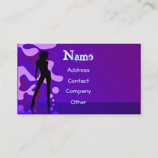 Dancer in Paars Visitekaartje (Voorkant)