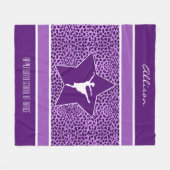 Dancer in Paarse Cheetah Print met Monogram Fleece Deken (Voorkant (Horizontaal))
