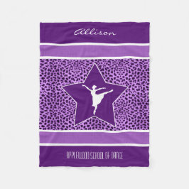Dancer in Paarse Cheetah Print met Monogram Fleece Deken
