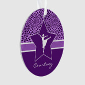 Dancer in Paarse Cheetah Print met Monogram Ornament (voorkant)