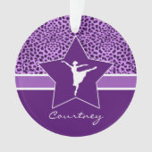Dancer in Paarse Cheetah Print met Monogram Ornament (voorkant)