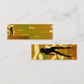 Dancer in Retro Gold Mini Visitekaartje (Voorkant / Achterkant)