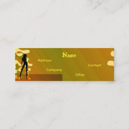 Dancer in Retro Gold Mini Visitekaartje