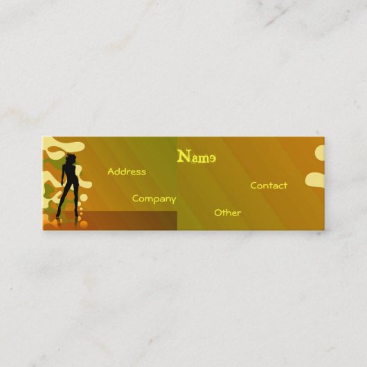 Dancer in Retro Gold Mini Visitekaartje (Voorkant)