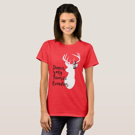Dancer is mijn favoriete rendierster t-shirt (Voorkant volledig)