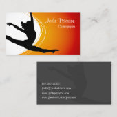 Dancer Jette Leap Silhouet Sinaasappel Visitekaart Visitekaartje (Voorkant / Achterkant)