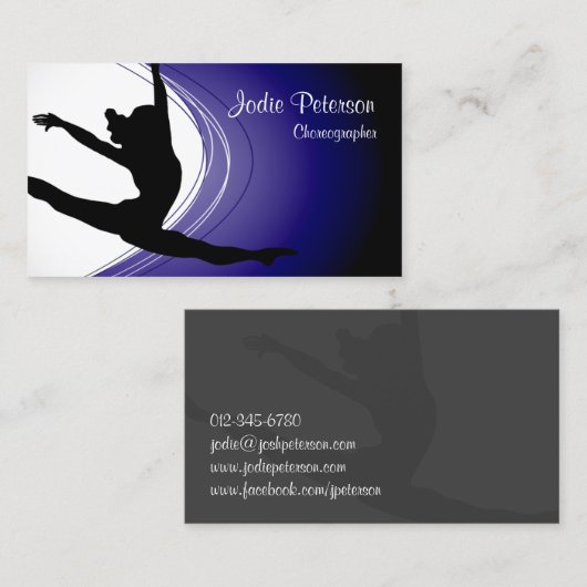 Dancer Jette Leap Silhouet Violet Visitekaartje (Voorkant / Achterkant)
