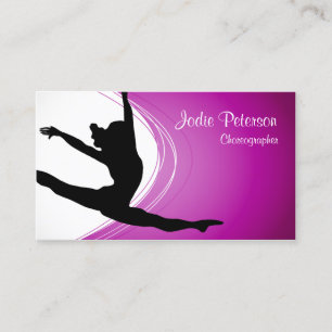 Dancer Jette Leap Silhouette Fuschia Visitekaartje