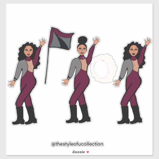 Dancer Jumpsuit Merlot Silver #2 Sticker (Vel)
