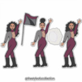 Dancer Jumpsuit Merlot Silver #2 Sticker (Voorkant)