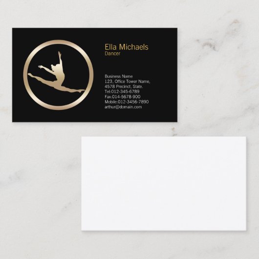 Dancer Leap Icon Choreograaf Visitekaartje (Voorkant / Achterkant)