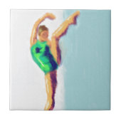 Dancer Leg verhoogde kunst Tegeltje (Voorkant)