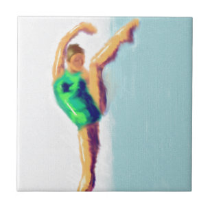 Dancer Leg verhoogde kunst Tegeltje