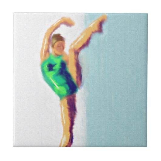 Dancer Leg verhoogde kunst Tegeltje (Voorkant)