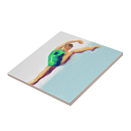 Dancer Leg verhoogde kunst Tegeltje (Zijkant)