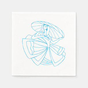 Dancer Line Art Napkins Servet