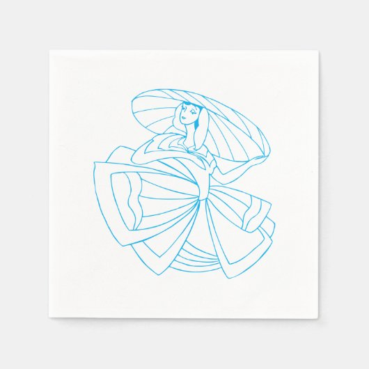 Dancer Line Art Napkins Servet (Voorkant)