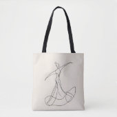 Dancer Line Art Tote Bag (Voorkant)