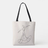 Dancer Line Art Tote Bag (Achterkant)