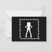 Dancer Majorette Notecard A (wit zwart) Notitiekaartje (Voorkant)