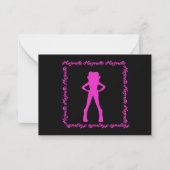 Dancer Majorette Notecard C ( Fuchsia Black ) Notitiekaartje (Voorkant)