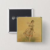 Dancer Maria Taglioni Vierkante Button 5,1 Cm (Voorkant /achterkant)