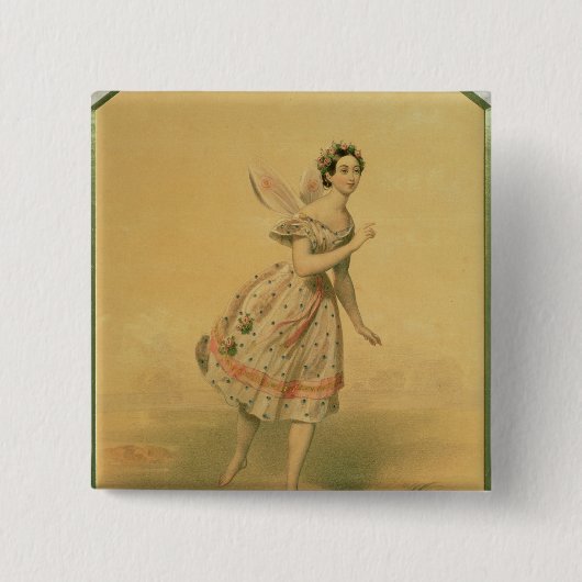 Dancer Maria Taglioni Vierkante Button 5,1 Cm (Voorkant)