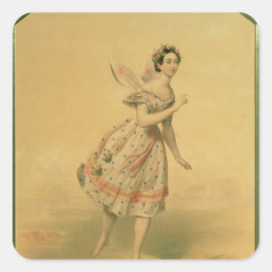 Dancer Maria Taglioni Vierkante Sticker