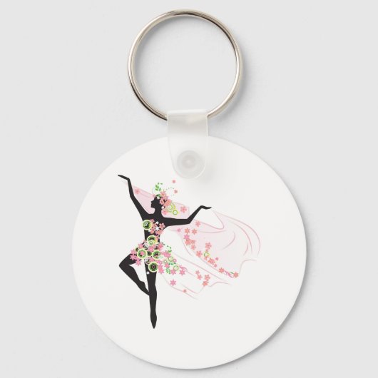 Dancer met bloemen Sleutelhanger (Voorkant)
