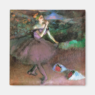 Dancer met Bouquets door Degas Magneet
