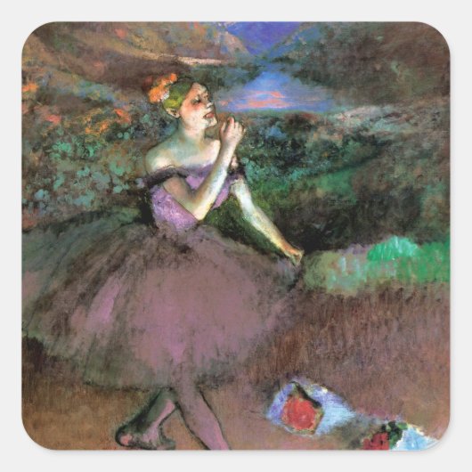 Dancer met Bouquets door Degas Vierkante Sticker (Voorkant)